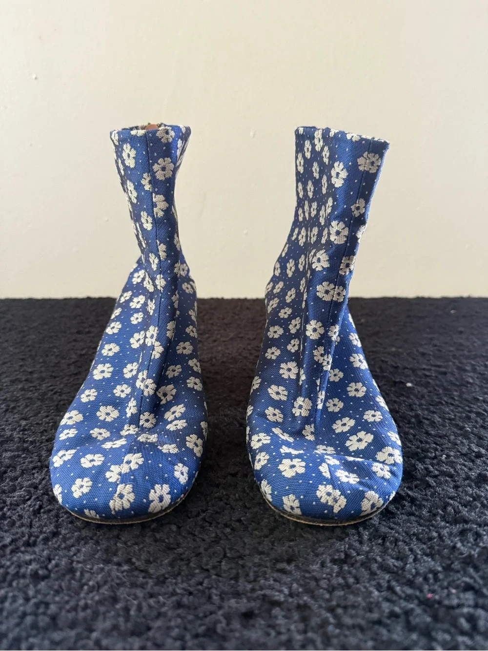 Maison Martin Margiela Blue Floral Ankle Boots